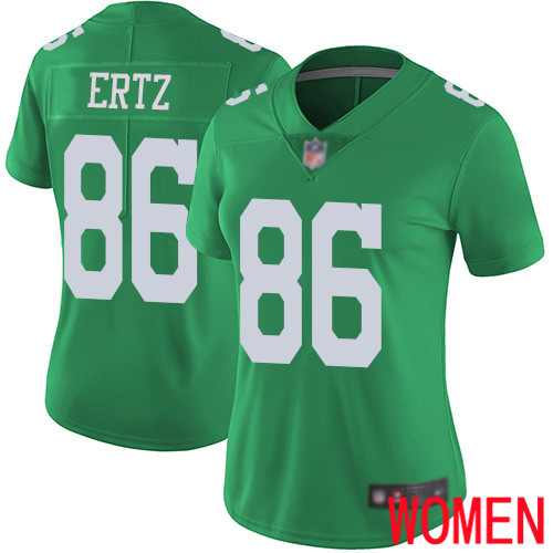 Women Philadelphia Eagles 86 Zach Ertz Limited Green Rush Vapor Untouchable NFL Jersey Football